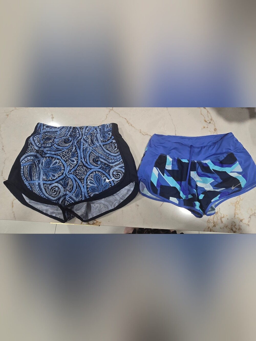 Bundle Nike Blue Paisley and Geometric Women’s Running Shorts